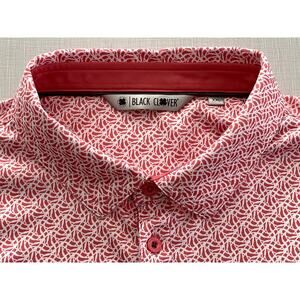 Black Clover Sz XXL Golf Polo Red Print Stretch Wicking Quick Dry Breathable
